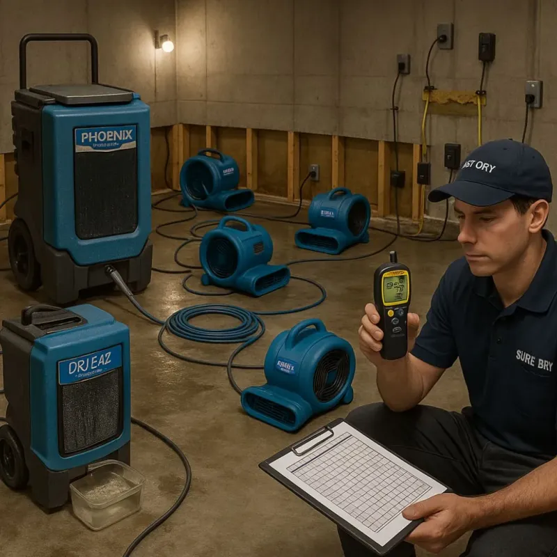 Structural Drying and Dehumidification process in Montebello, NY